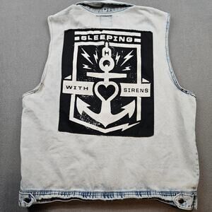 Sleeping with Sirens Denim Vest Adult 2XL Acid Wash Rock Band